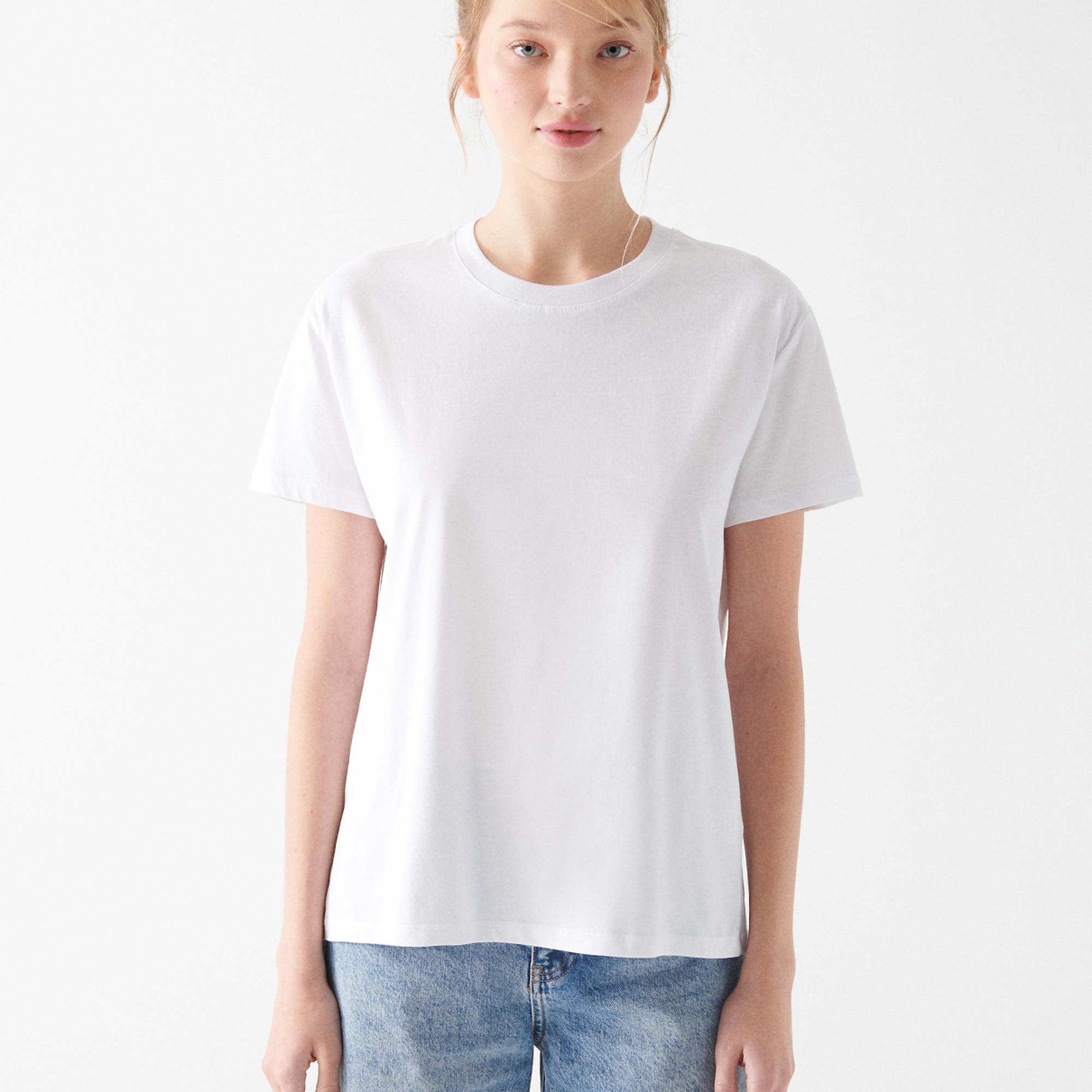 Mavi 2li Kadın Basic Tişört Loose Fit / Bol Rahat Kesim 1611366-900