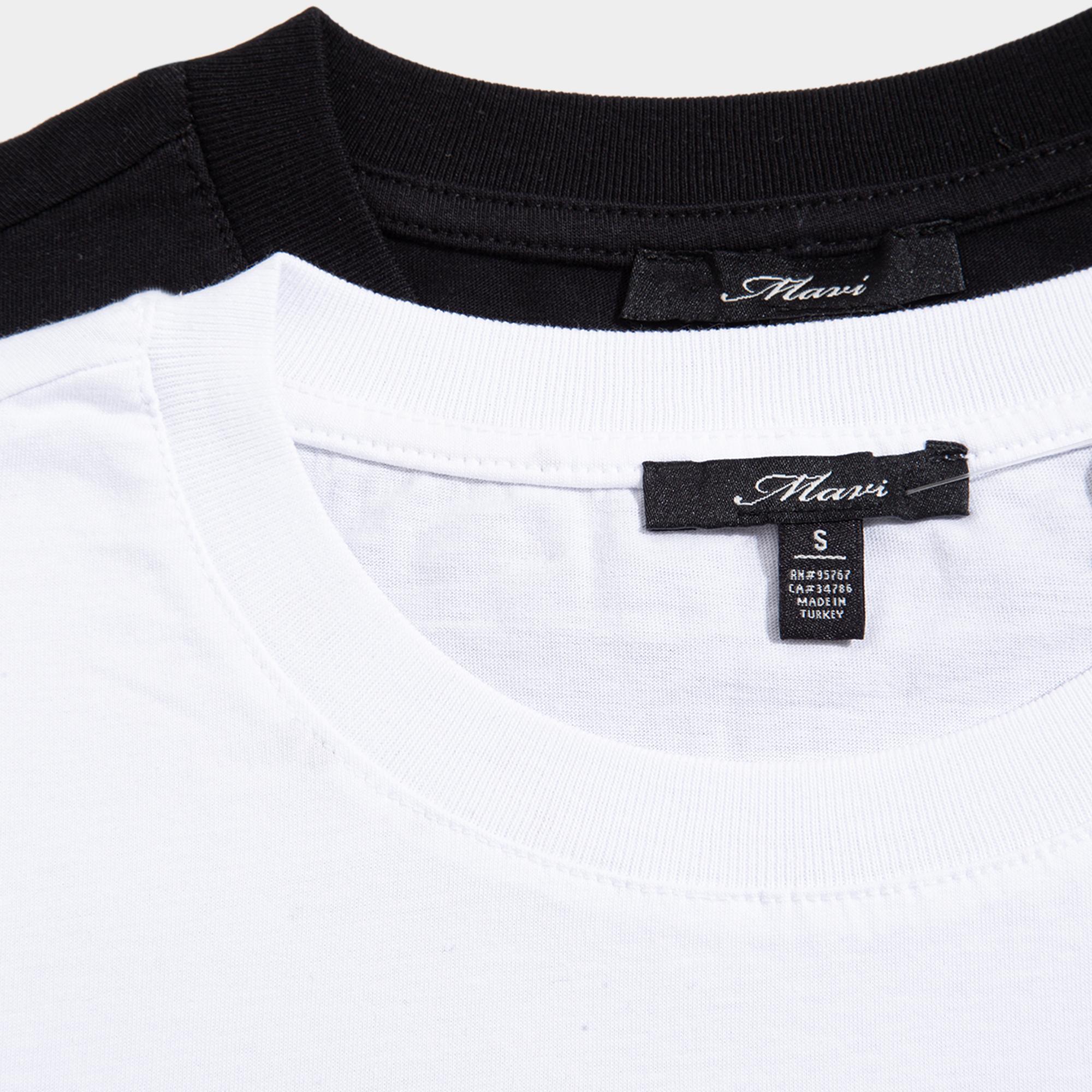 Mavi 2li Kadın Basic Tişört Loose Fit / Bol Rahat Kesim 1611366-900