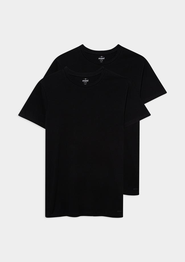  Mavi 2li Erkek Basic Tişört Fitted / Vücuda Oturan Kesim 0611283-900