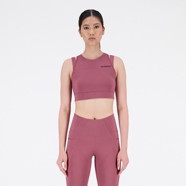  New Balance Shape Shield Crop Kadın Pembe Bra