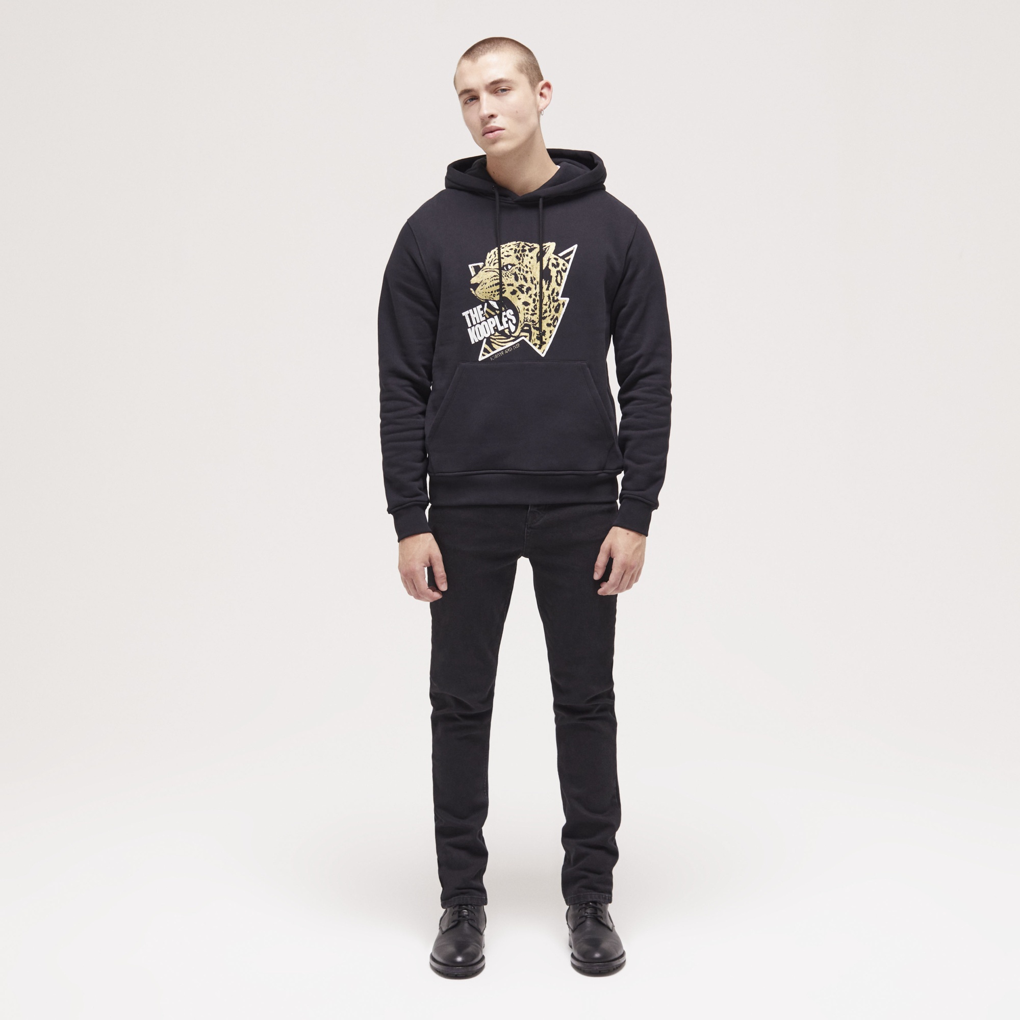 The Kooples Erkek Baskılı Siyah Sweatshirt