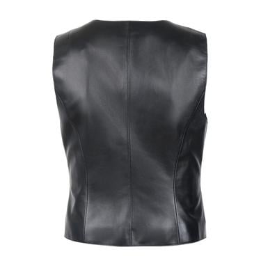  Itala Siyah Kadın Deri Yelek