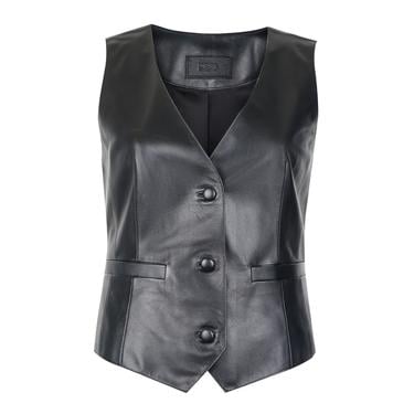  Itala Siyah Kadın Deri Yelek