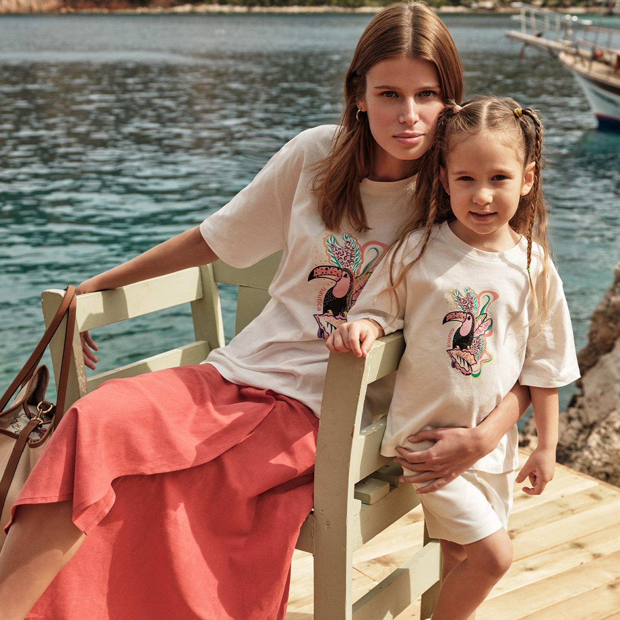 Nautica Kız Çocuk Beyaz Standart Fit Şort