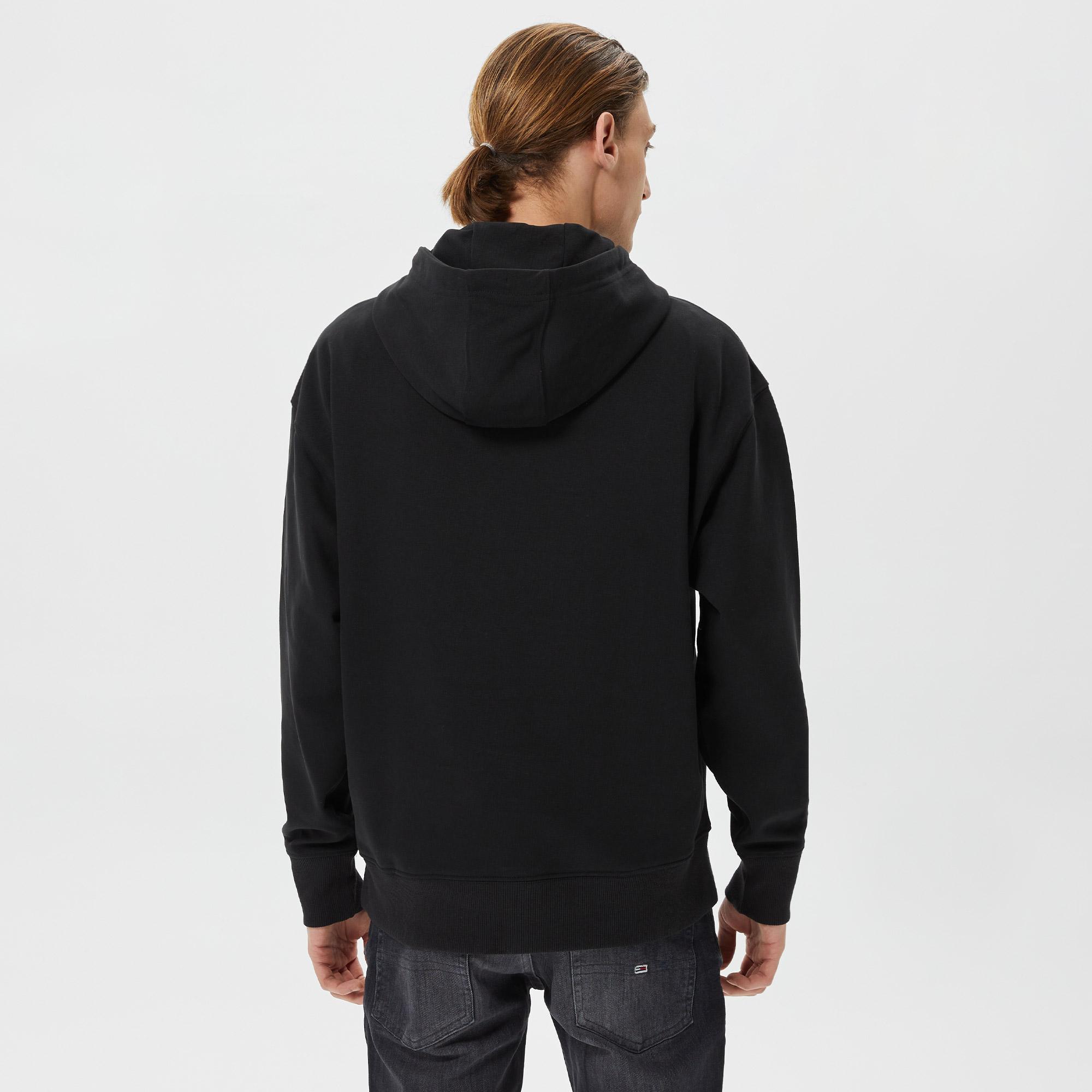 Tommy Jeans Relaxed Signature Erkek Siyah Sweatshirt