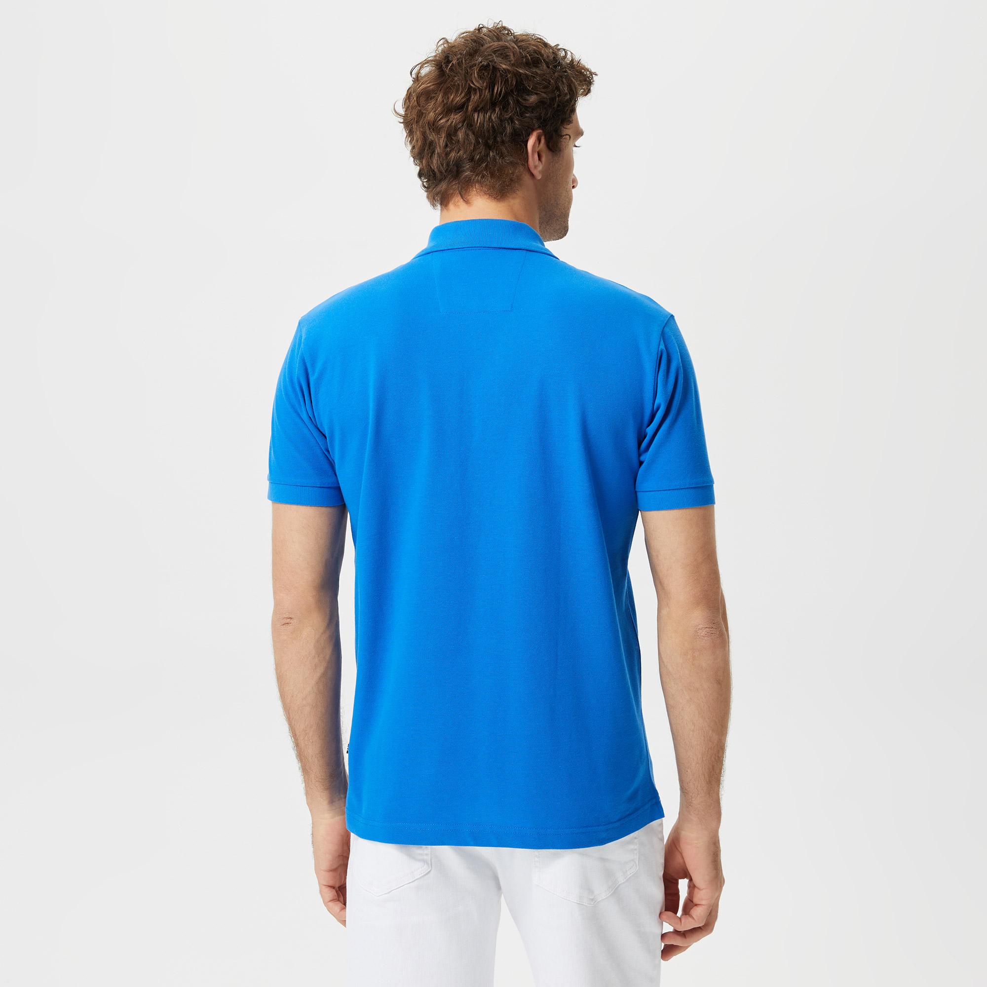 Nautica Erkek Mavi Classic Fit Kısa Kollu Polo Yaka T-Shirt