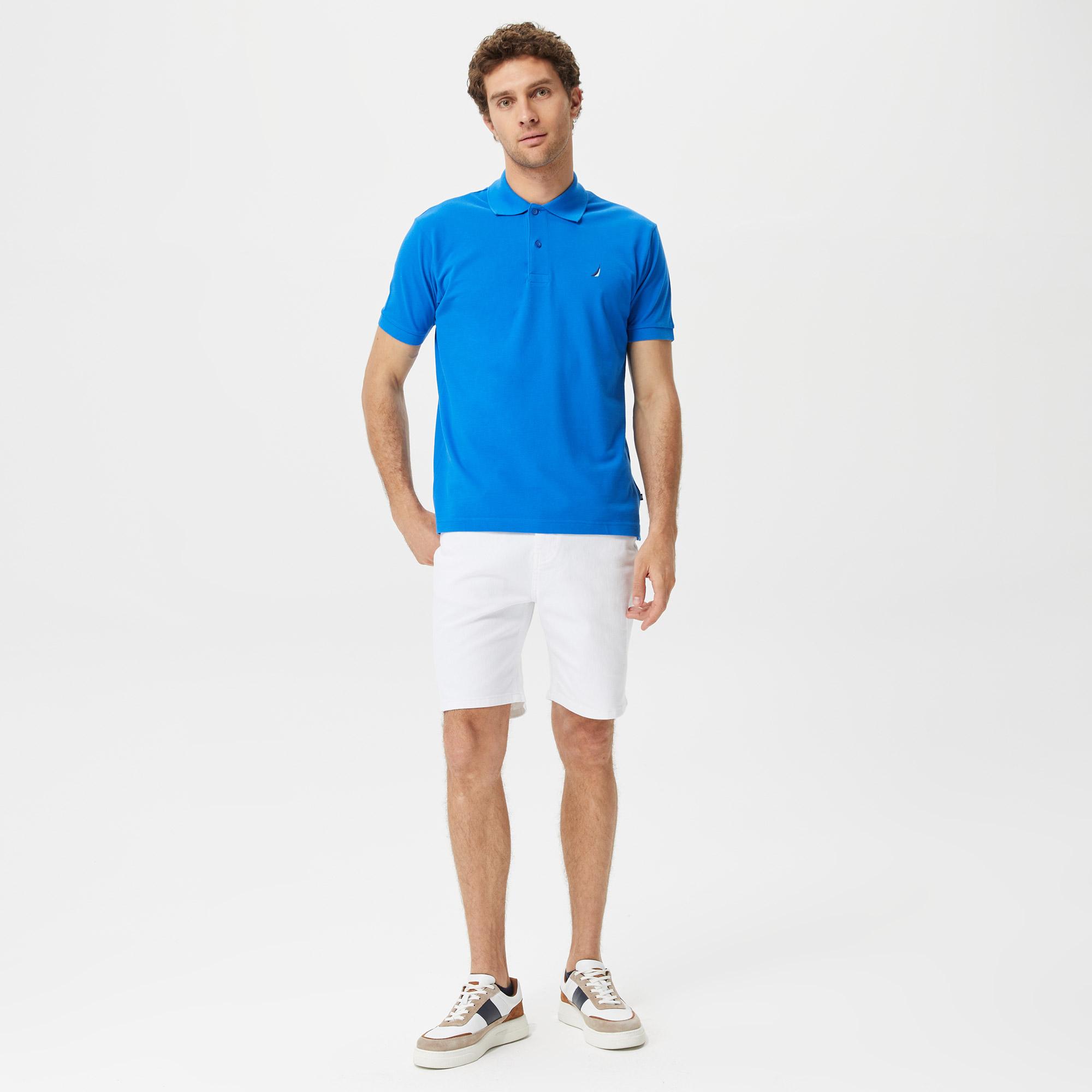 Nautica Erkek Mavi Classic Fit Kısa Kollu Polo Yaka T-Shirt