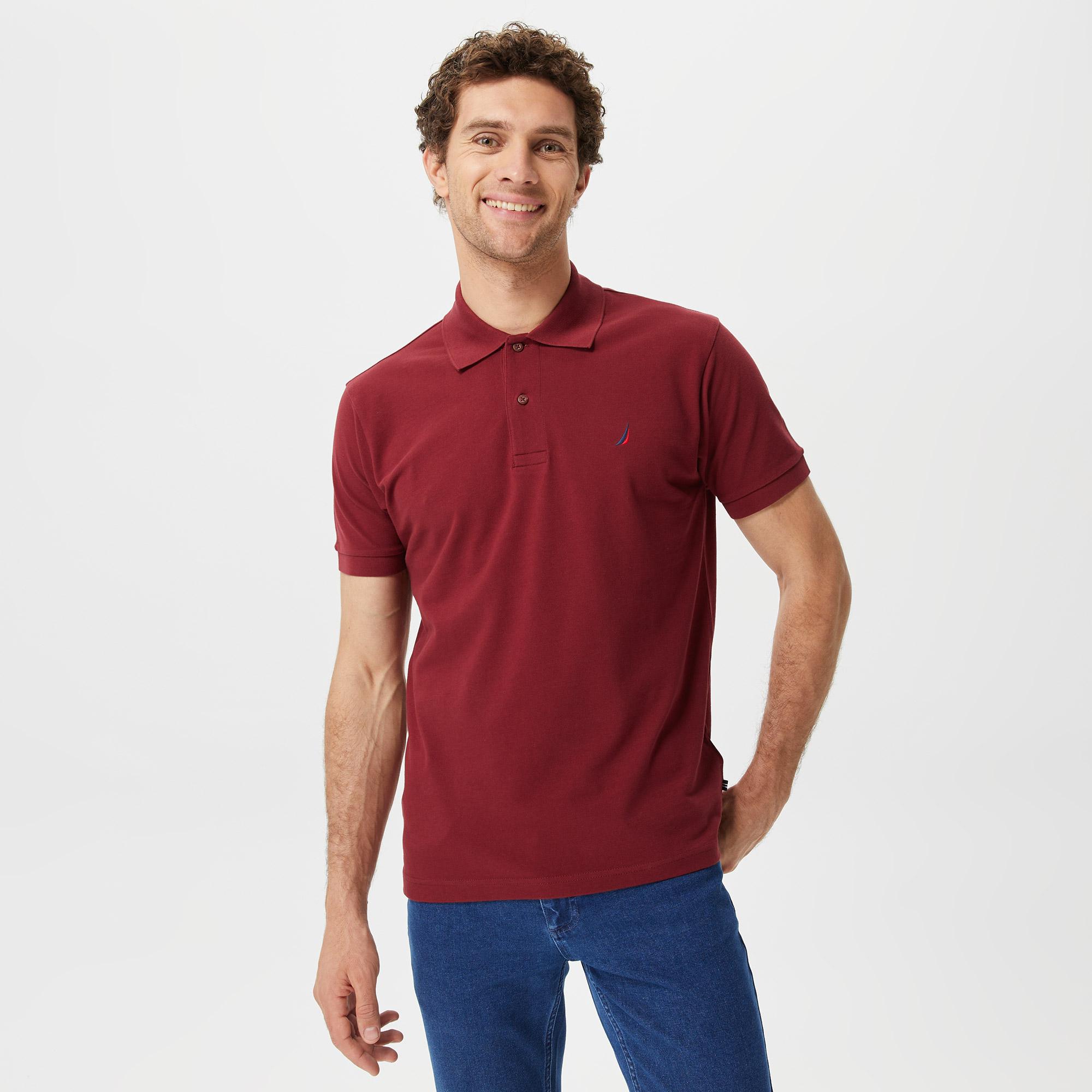 Nautica Erkek Bordo Classic Fit Kısa Kollu Polo