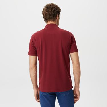  Nautica Erkek Bordo Classic Fit Kısa Kollu Polo