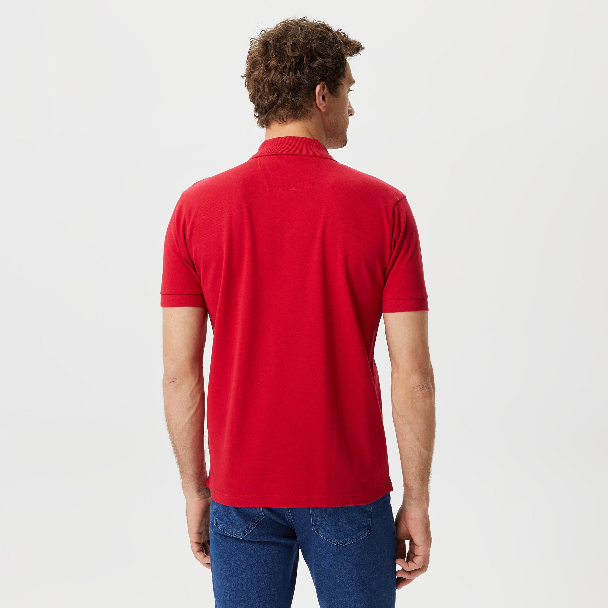 Nautica Erkek Kırmızı Classic Fit Kısa Kollu Polo Yaka T-Shirt