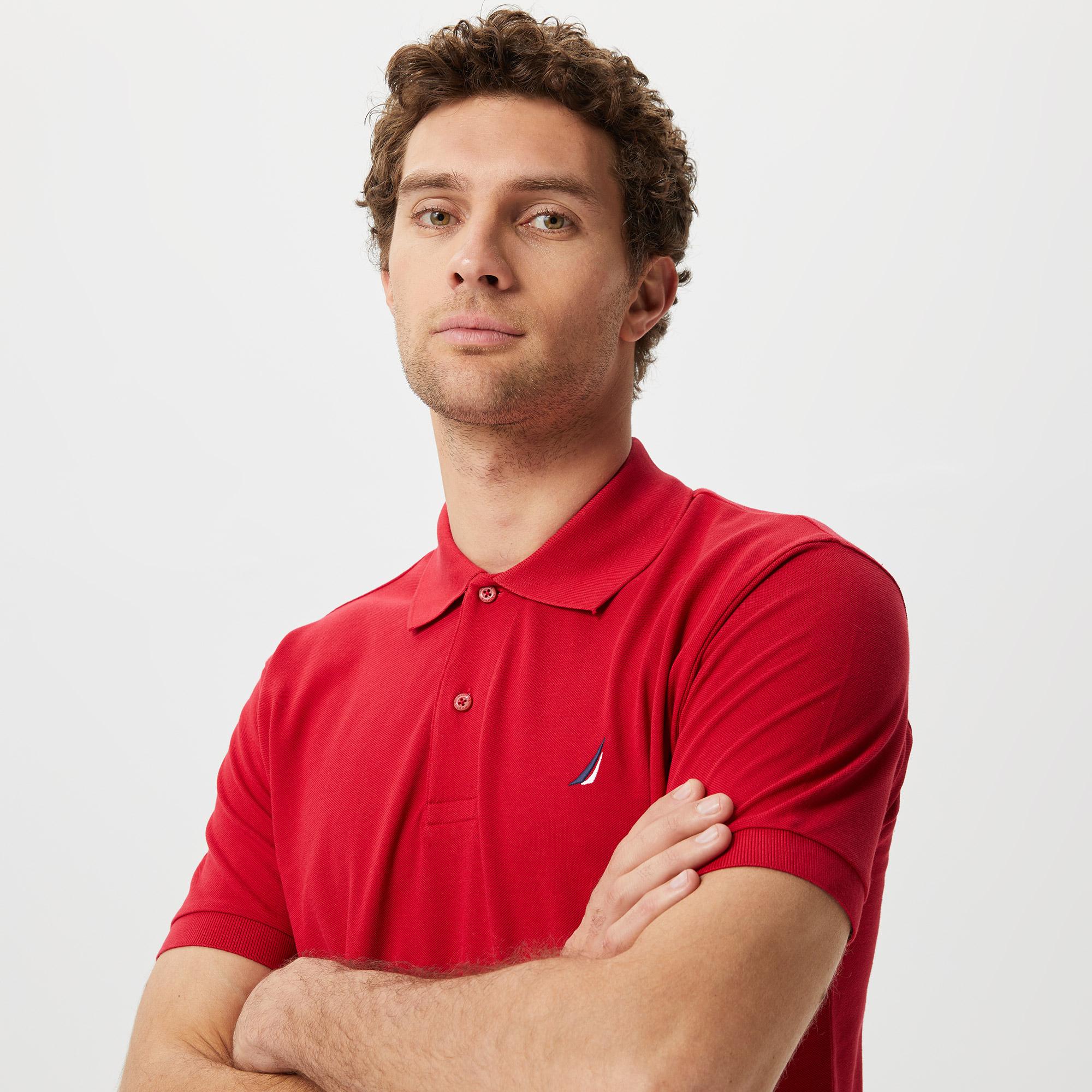 Nautica Erkek Kırmızı Classic Fit Kısa Kollu Polo Yaka T-Shirt