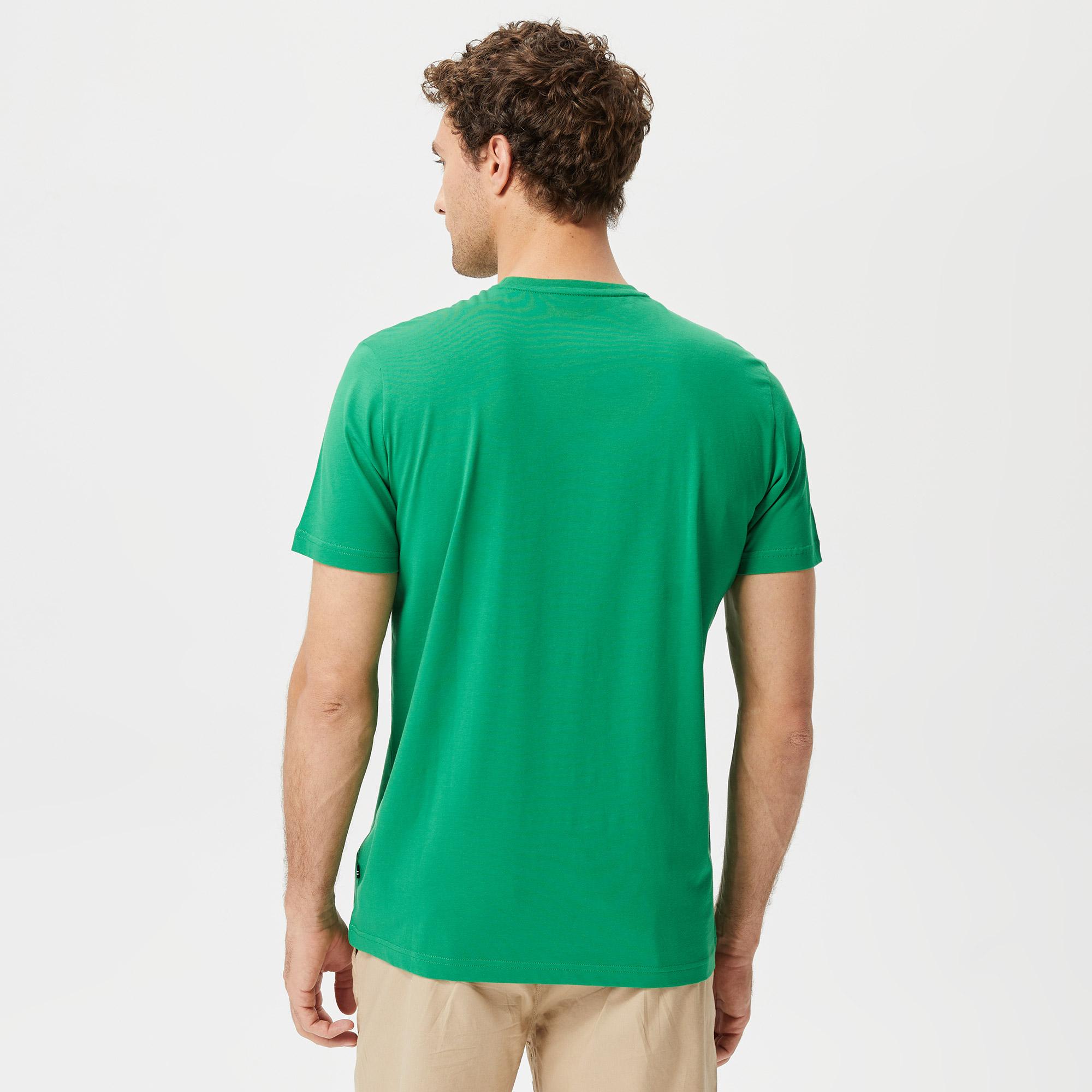 Nautica Erkek Yeşil Desenli Standart Fit T-Shirt