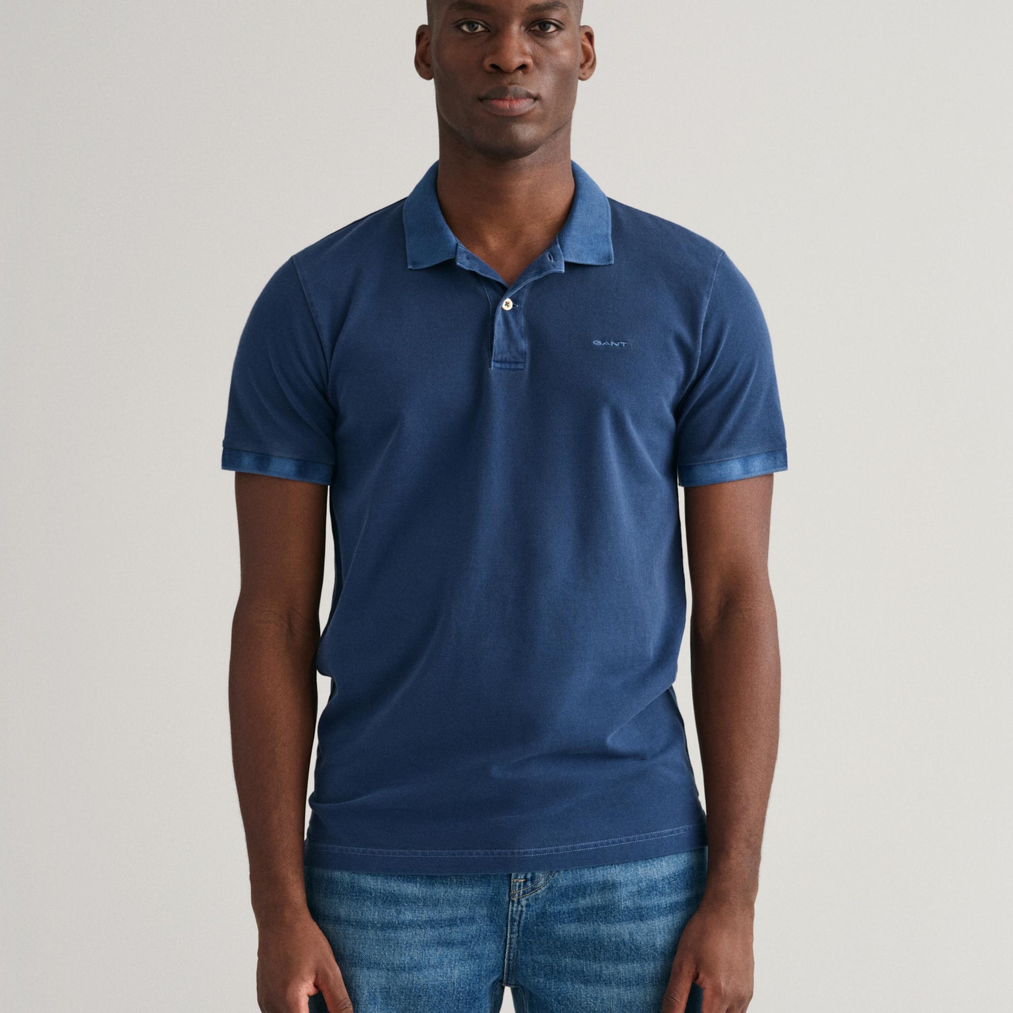 GANT Erkek Mavi Regular Fit Polo