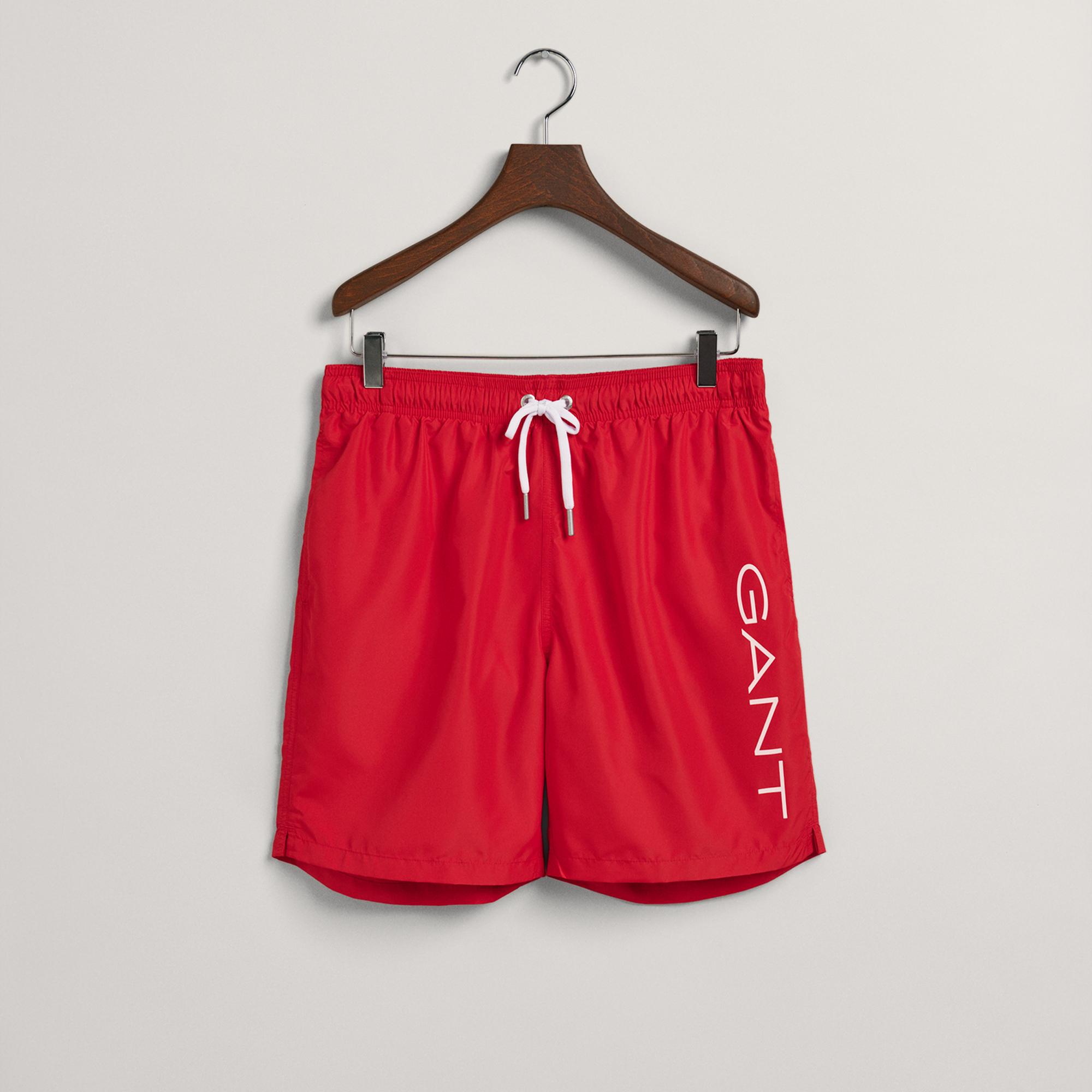 GANT Erkek Kırmızı Logolu Mayo Şort