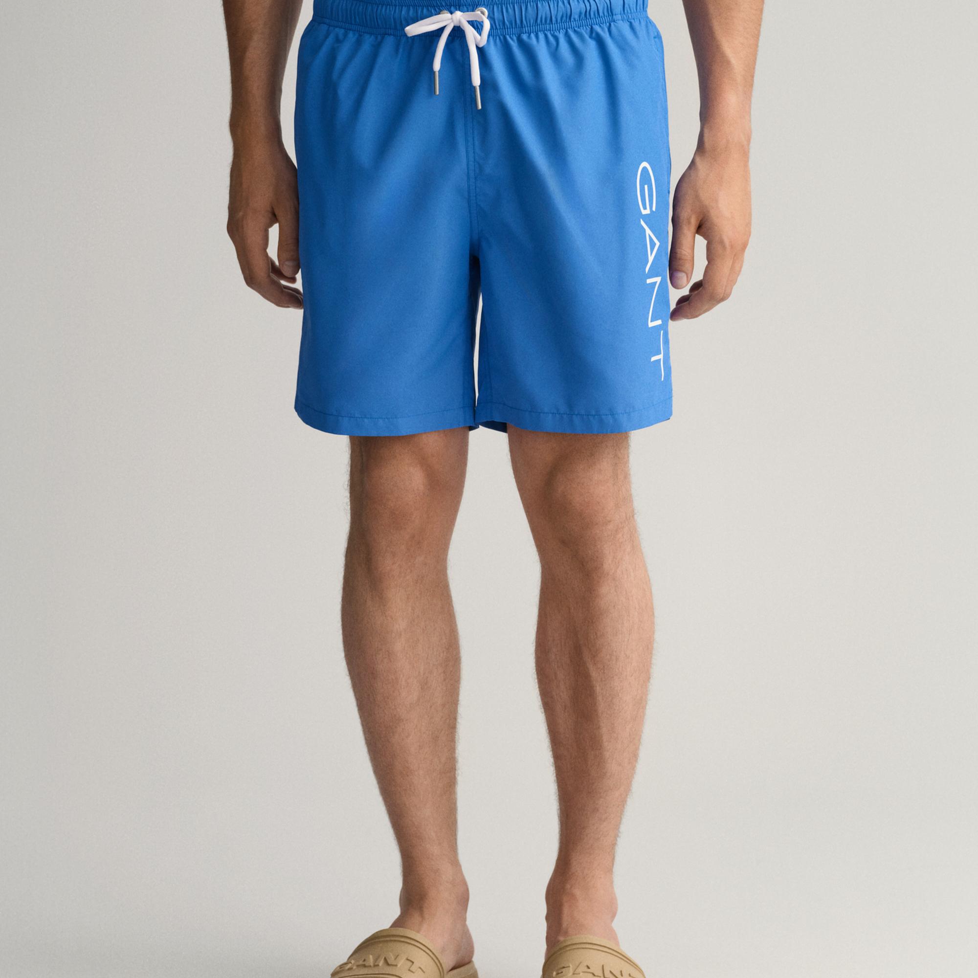 GANT Erkek Mavi Logolu Mayo Şort