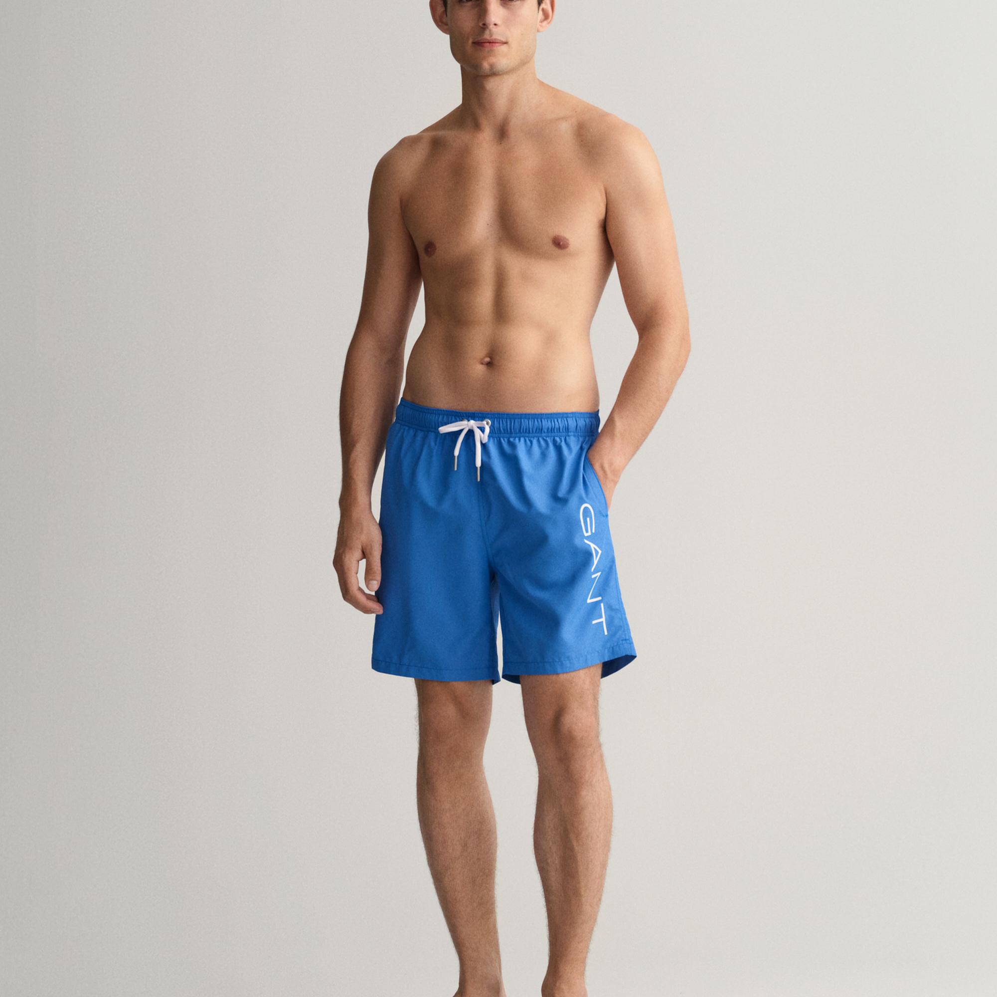 GANT Erkek Mavi Logolu Mayo Şort