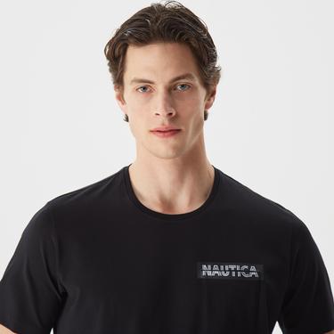  Nautica Erkek Siyah Baskılı Standart Fit T-Shirt