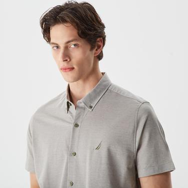  Nautica Erkek Yeşil Slim Fit Kısa Kollu Gömlek