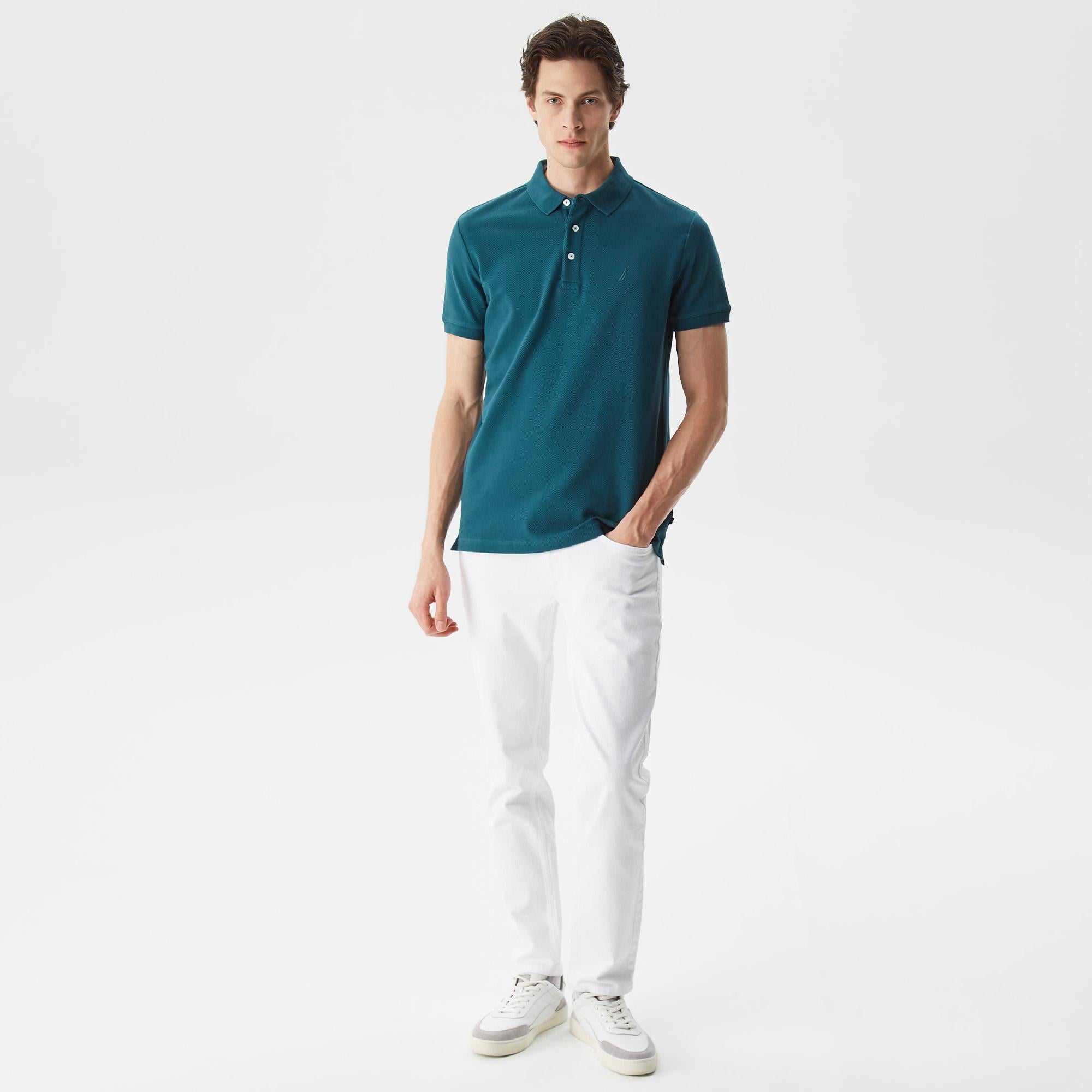 Nautica Erkek Yeşil Slim Fit Kısa Kollu Polo