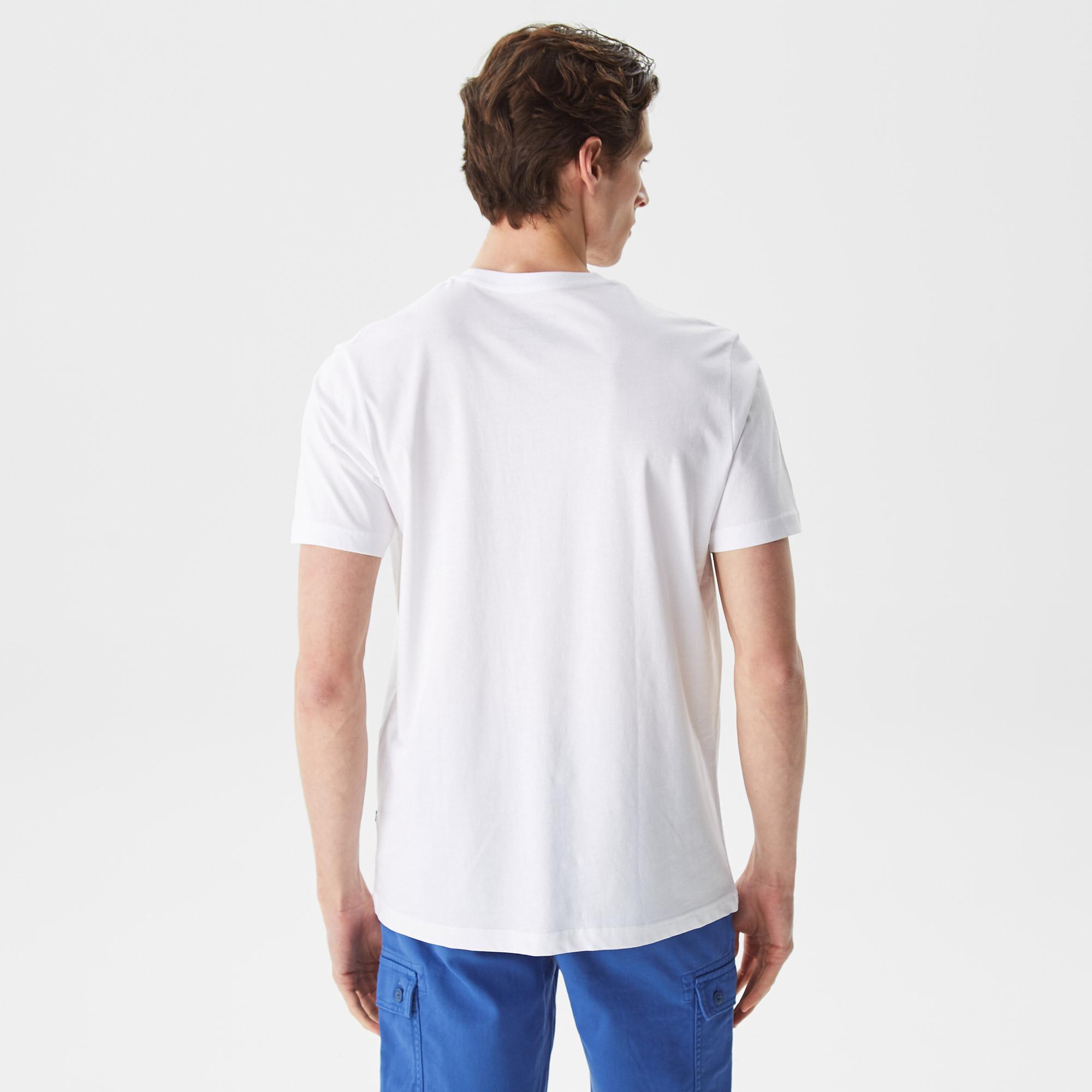Nautica Erkek Beyaz Desenli Standart Fit T-Shirt