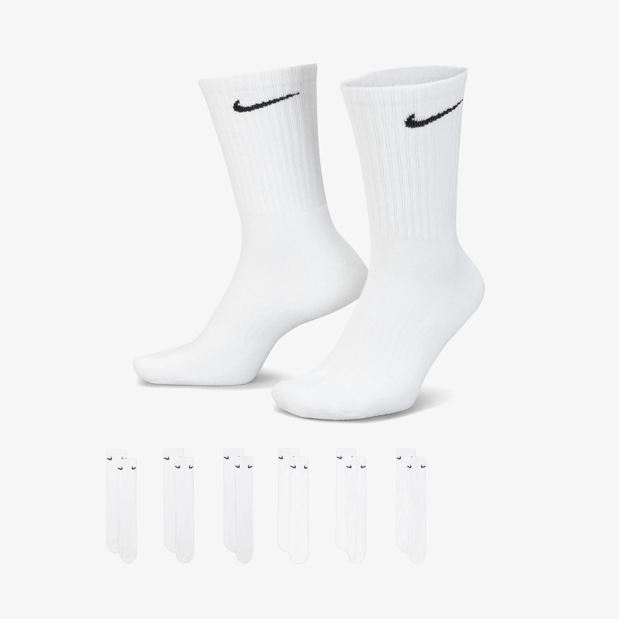 Nike Everyday Cush Crew 6' lı Unisex Beyaz Çorap