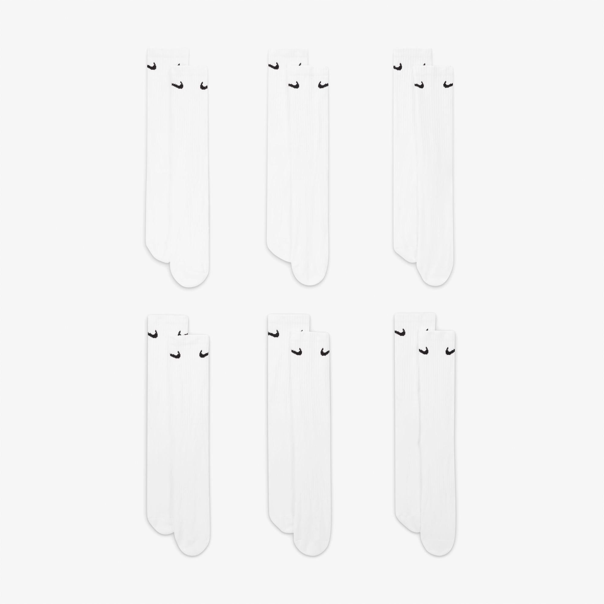 Nike Everyday Cush Crew 6' lı Unisex Beyaz Çorap