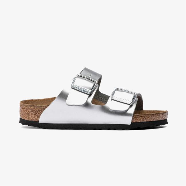  Birkenstock Arizona Kids Bf Electric Metallic Çocuk Gümüş Rengi Terlik