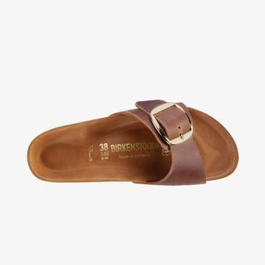  Birkenstock Madrid Big Buckle Leoi Kadın Kahverengi Terlik