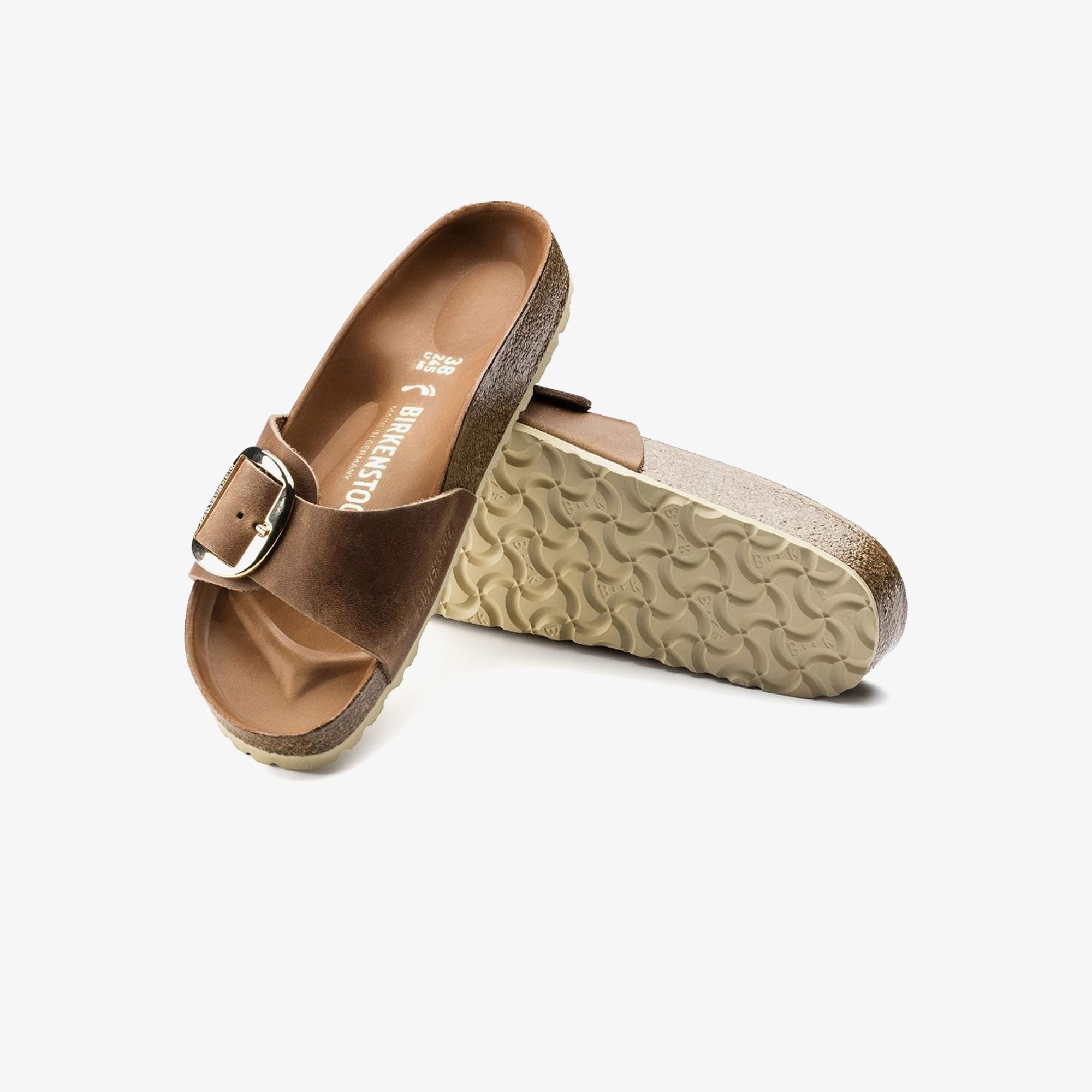 Birkenstock Madrid Big Buckle Leoi Kadın Kahverengi Terlik