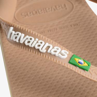  Havaianas Brasil Logo Kahverengi Unisex Pembe Terlik