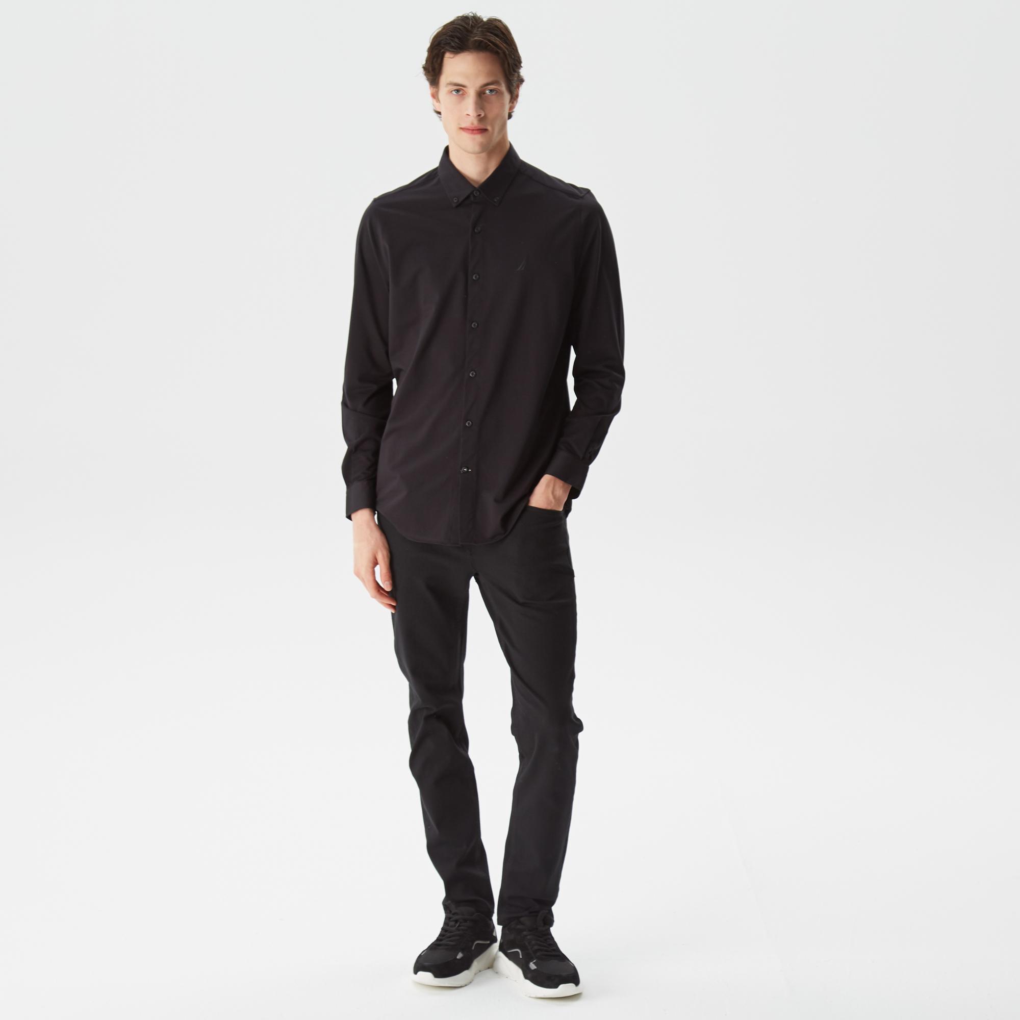 Nautica Erkek Siyah Slim Fit Gömlek