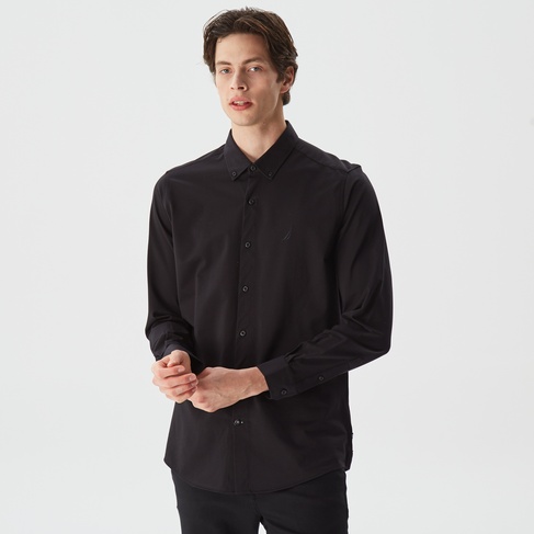  Nautica Erkek Siyah Slim Fit Gömlek