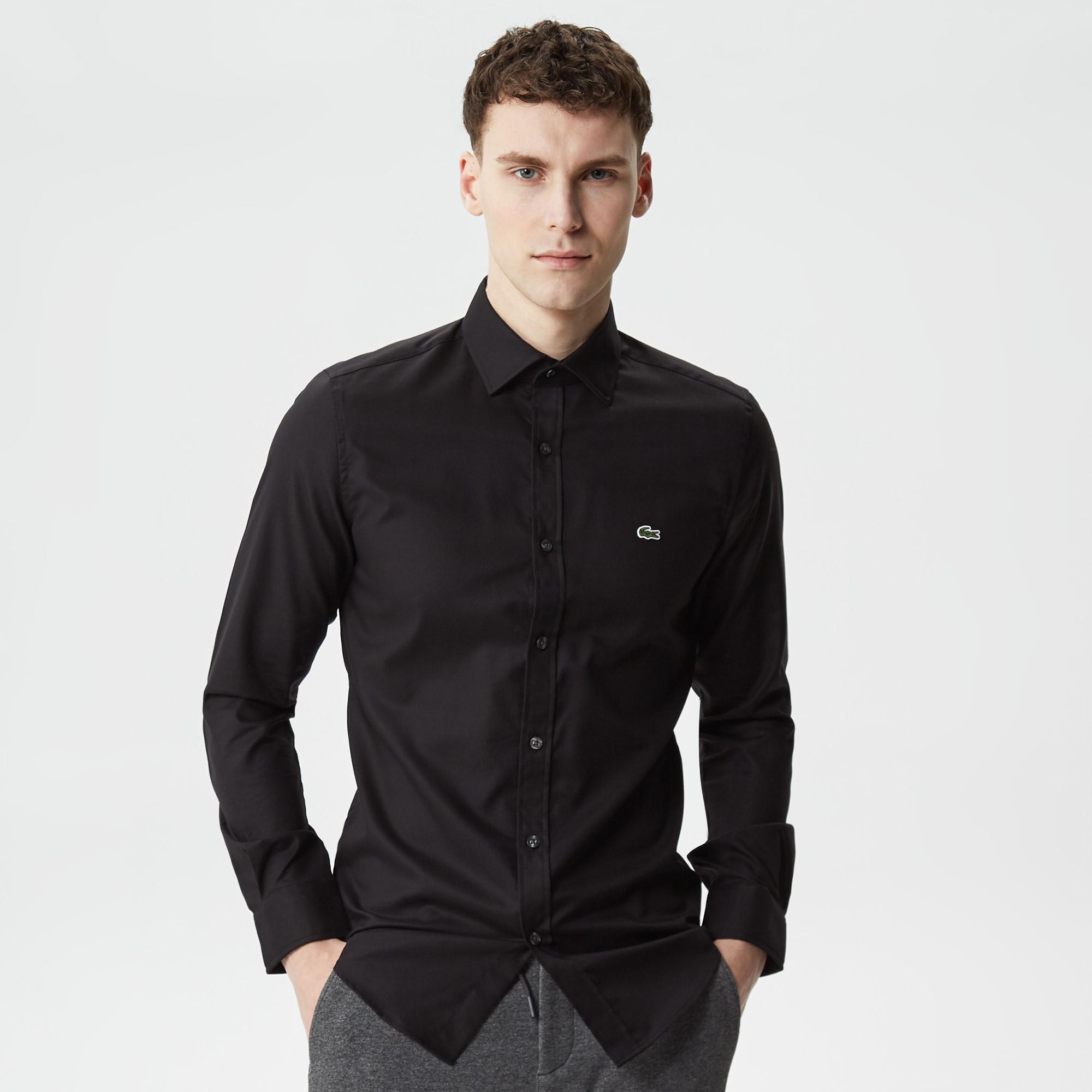 Lacoste Erkek Slim Fit Siyah Gömlek