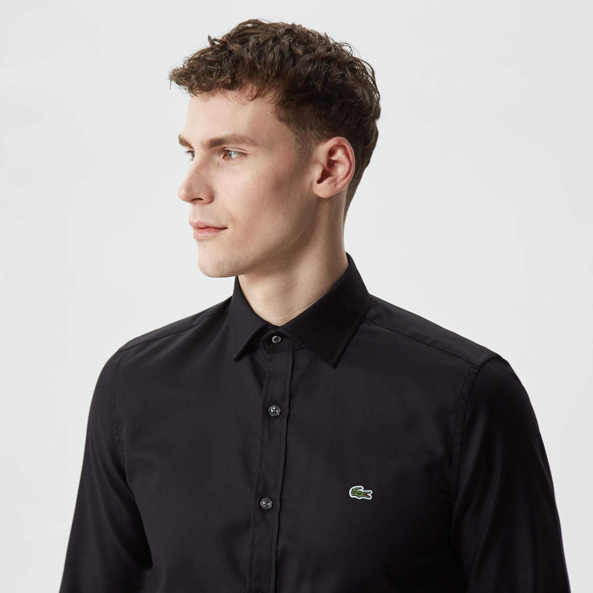 Lacoste Erkek Slim Fit Siyah Gömlek