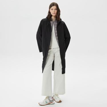  Kadın Kapüşonlu Siyah Mont