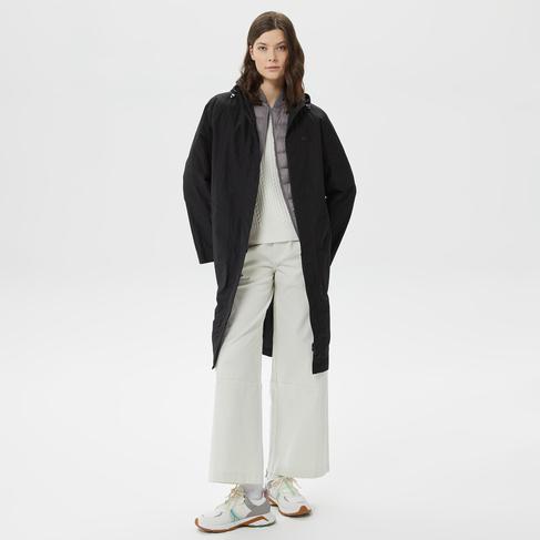  Kadın Kapüşonlu Siyah Mont