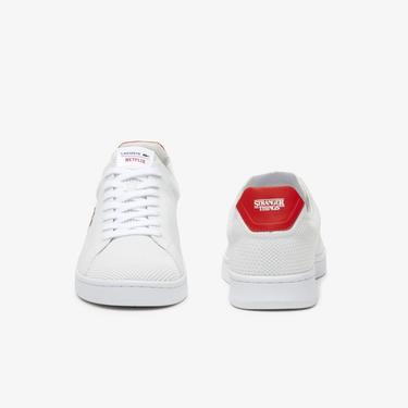  Lacoste x Netflix Piquéé Erkek Carnaby Beyaz Sneaker
