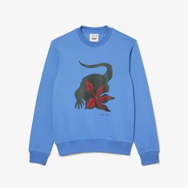  Netflix Erkek Regular Fit Bisiklet Yaka Baskılı Mavi Sweatshirt