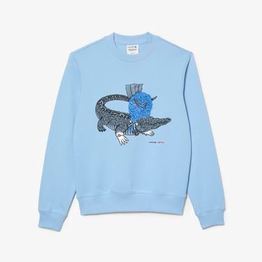  Netflix Erkek Regular Fit Bisiklet Yaka Baskılı Açık Mavi Sweatshirt