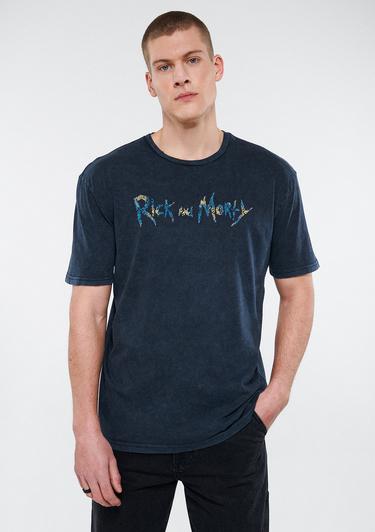  Mavi Rick and Morty Baskılı Antrasit Tişört Regular Fit / Normal Kesim 067110-34314