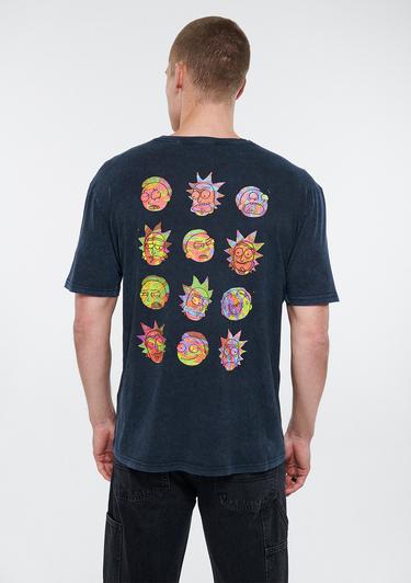  Mavi Rick and Morty Baskılı Antrasit Tişört Regular Fit / Normal Kesim 067110-34314