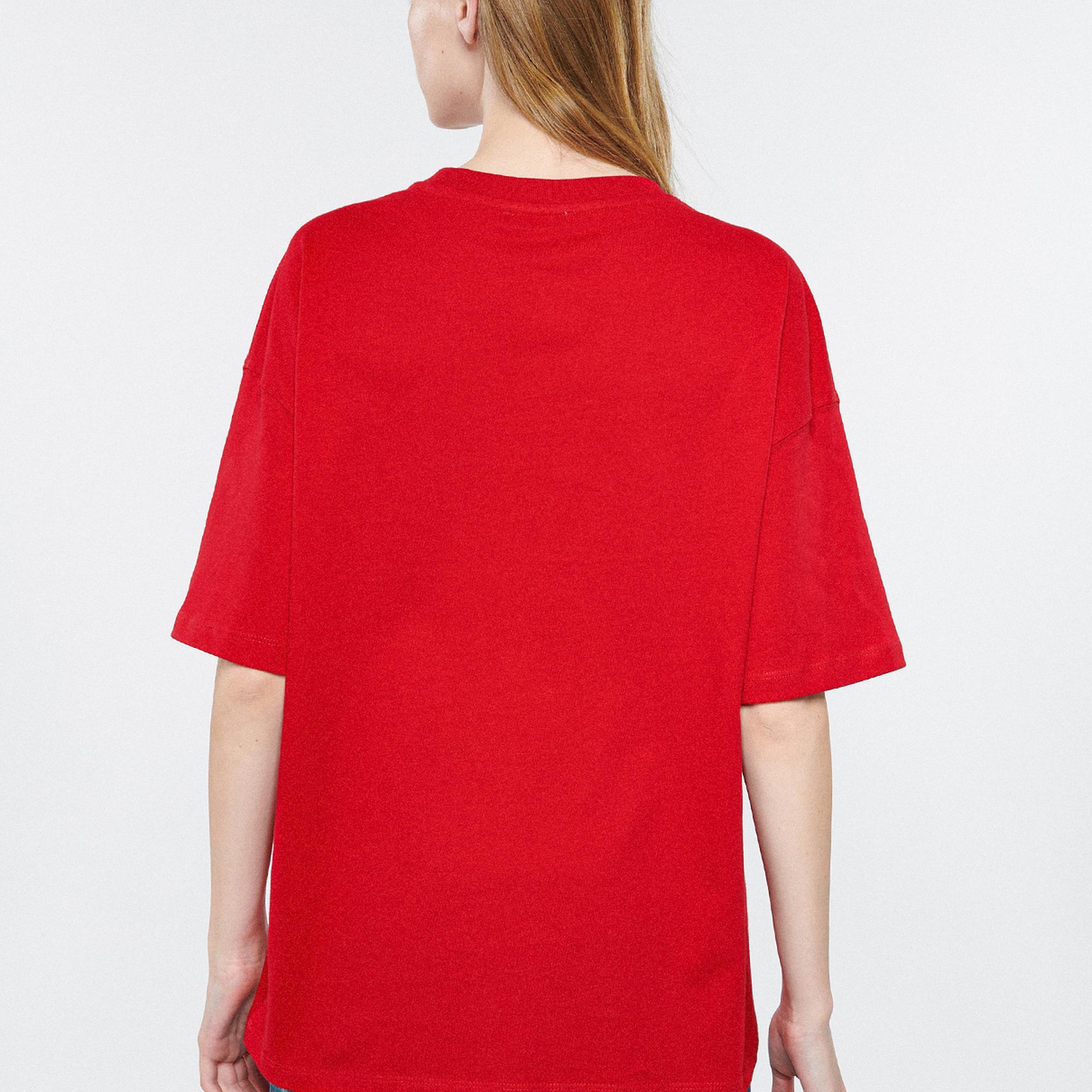 Mavi Mavi Logo Baskılı Kırmızı Tişört Oversize / Geniş Kesim 1611592-82054