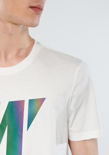  Mavi Mavi Pro Reflektör Logo Baskılı Beyaz Tişört Regular Fit / Normal Kesim 066255-30701