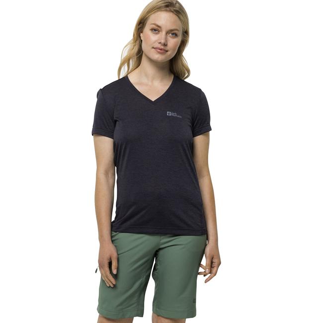  Jack Wolfskin Crosstrail T Kadın Mavi Tişört