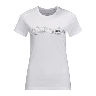  Jack Wolfskin Crosstrail Graphic T Kadın Beyaz Tişört