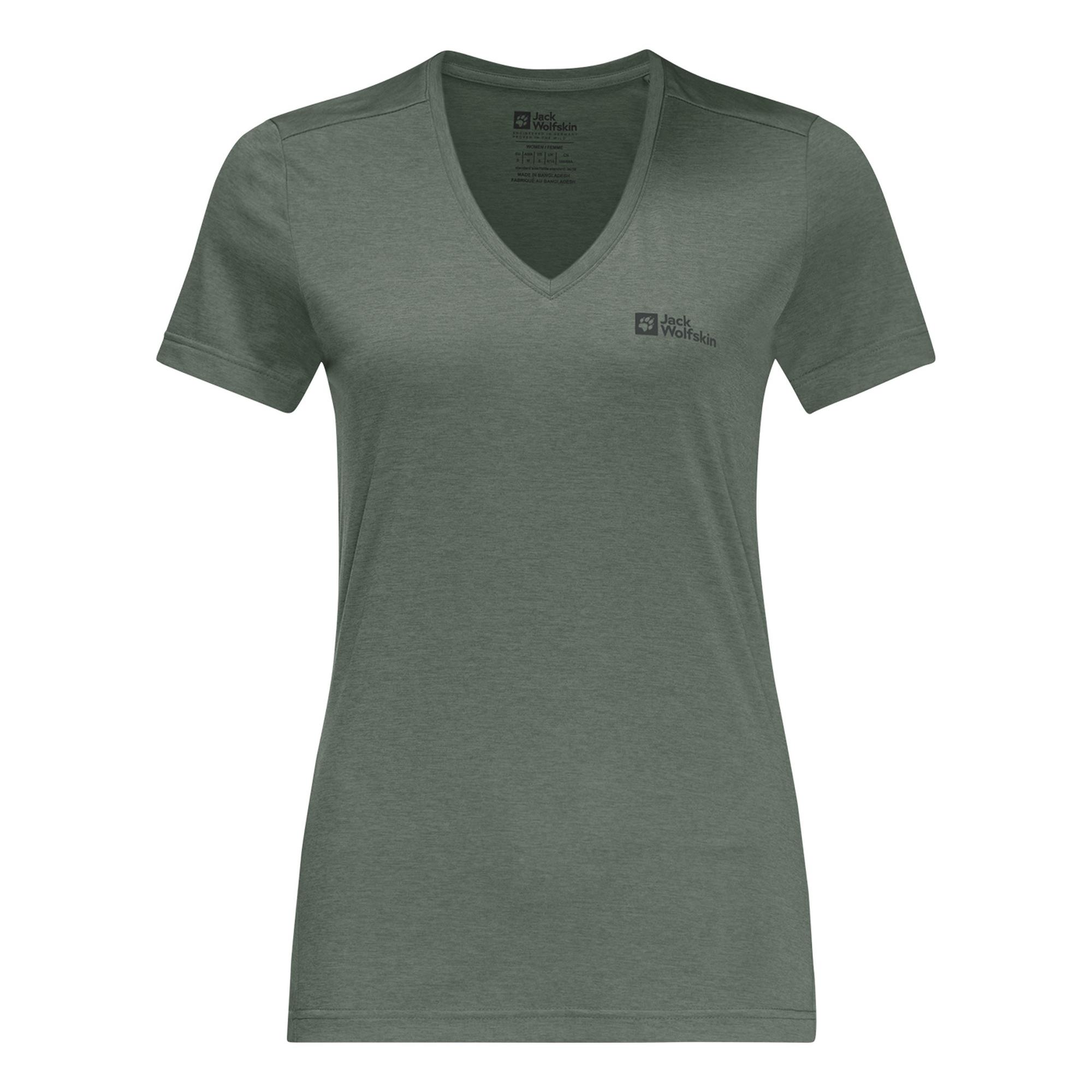 Jack Wolfskin Crosstrail T Kadın Yeşil Tişört