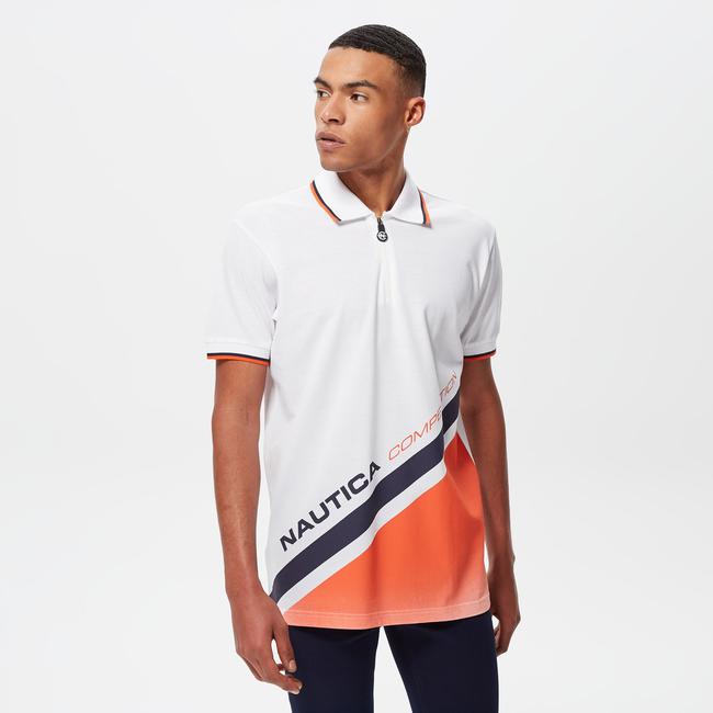  Nautica Erkek Beyaz Classic Fit Kısa Kollu Polo