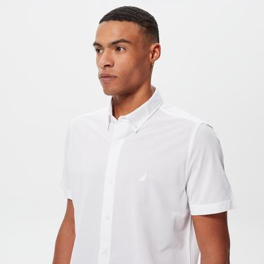  Nautica Erkek Beyaz Slim Fit Kısa Kollu Gömlek