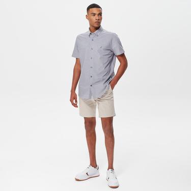  Nautica Erkek Mavi Slim Fit Kısa Kollu Gömlek
