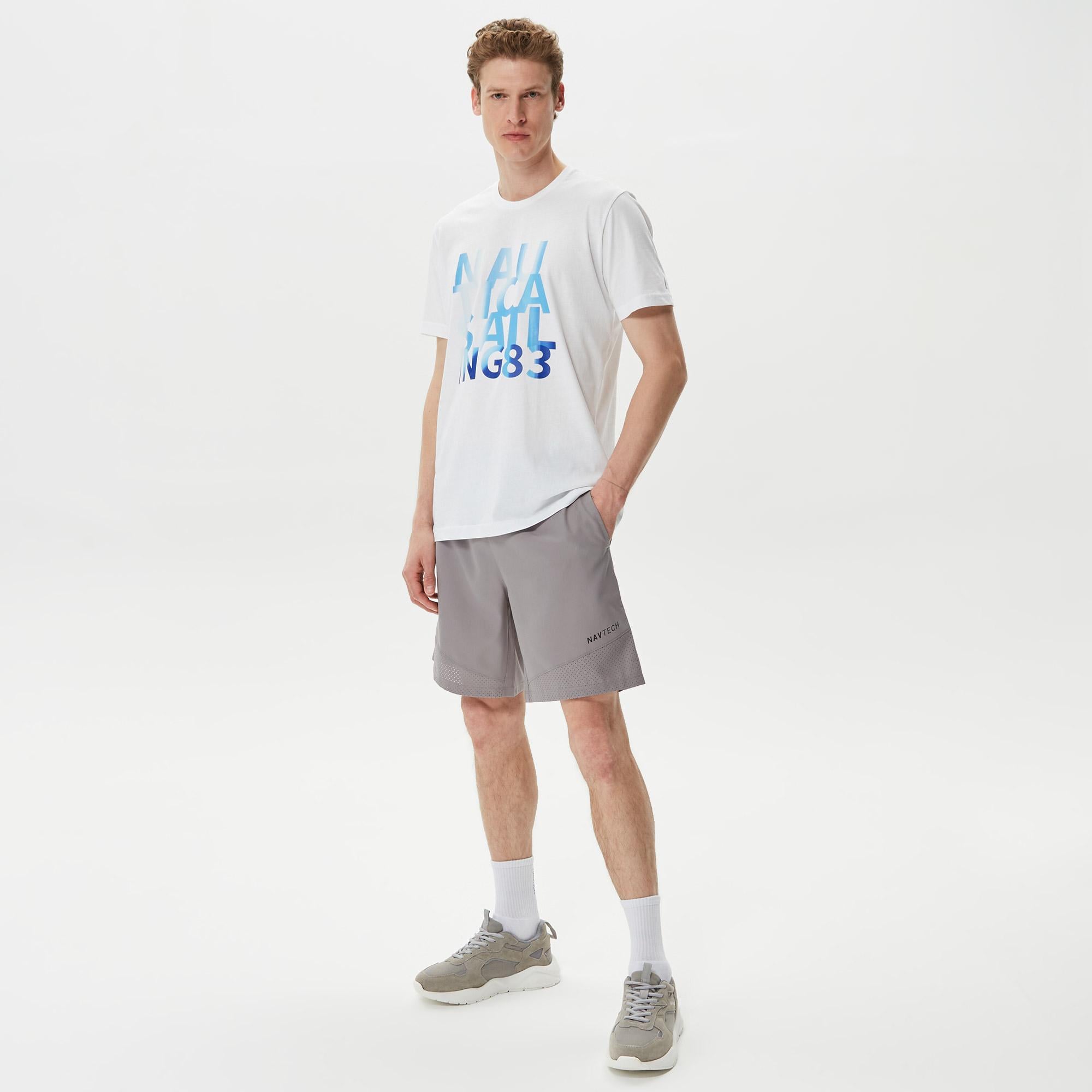 Nautica Erkek Gri Renk Bloklu Şort